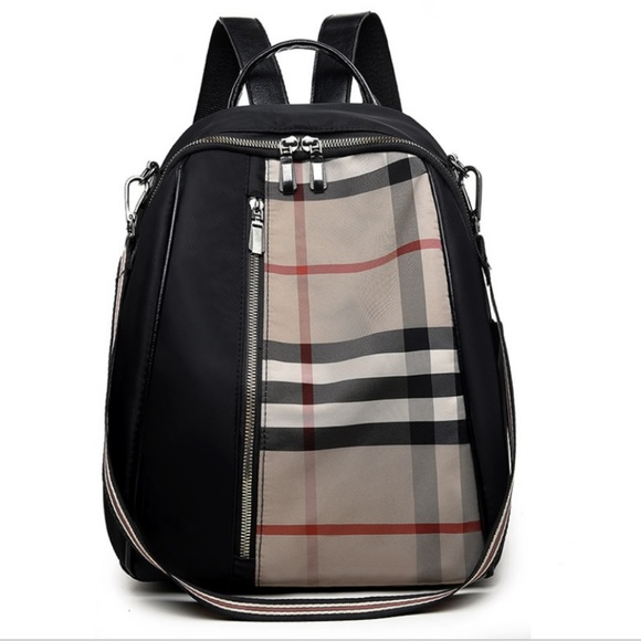 Handbags - Plaid Check Backpack Purse Bag 2 Way - Unisex